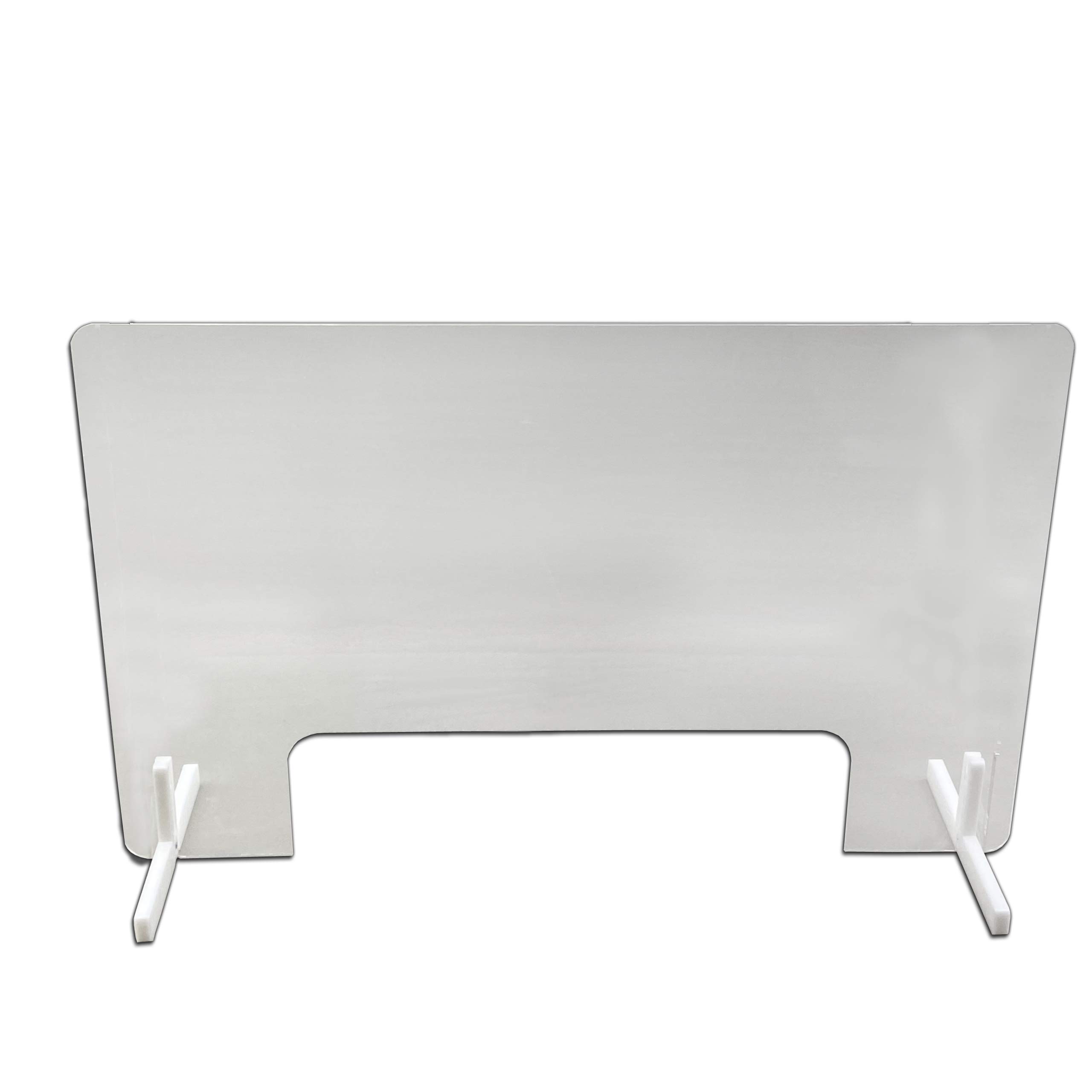 CAKESAFE - (1) 30"Wide x 20"High, Protective Counter Modular Acrylic Sneeze Guard Safety Barrier, Single Panel with a 18"x 5" Opening, and two Sturdy