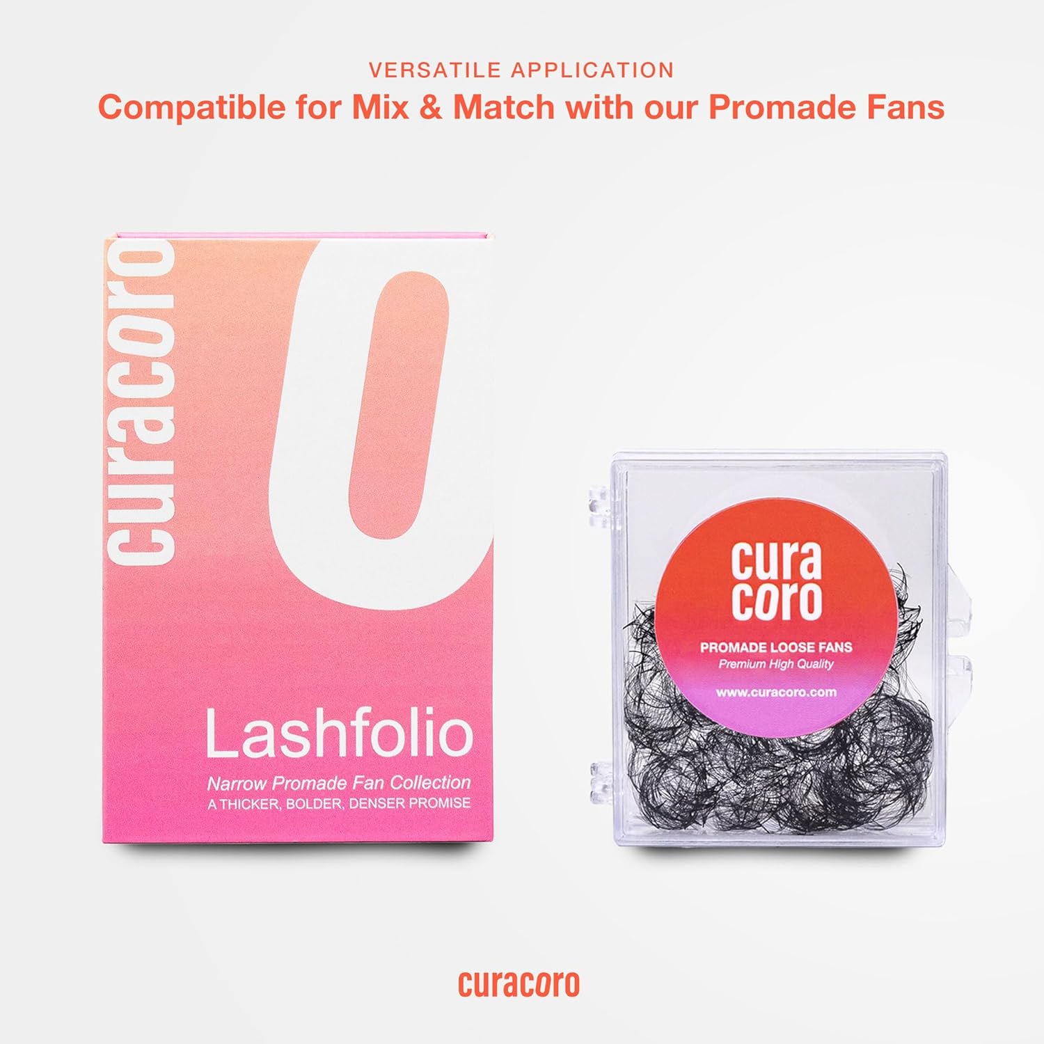 Curacoro LashFolio Wet Promade Fans, Handmade Volume Eyelashes, 5D To 10D, C CC D Curl, 0.03~0.07 mm, 8-13mm Mix Length, Professional Long-Lasting Promade Lash Fans (5D-0.07 D 8mm-13mm)