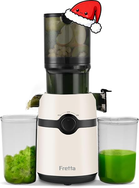 Fretta Cold Press Juicer 1L White with 108mm Feeding Chute