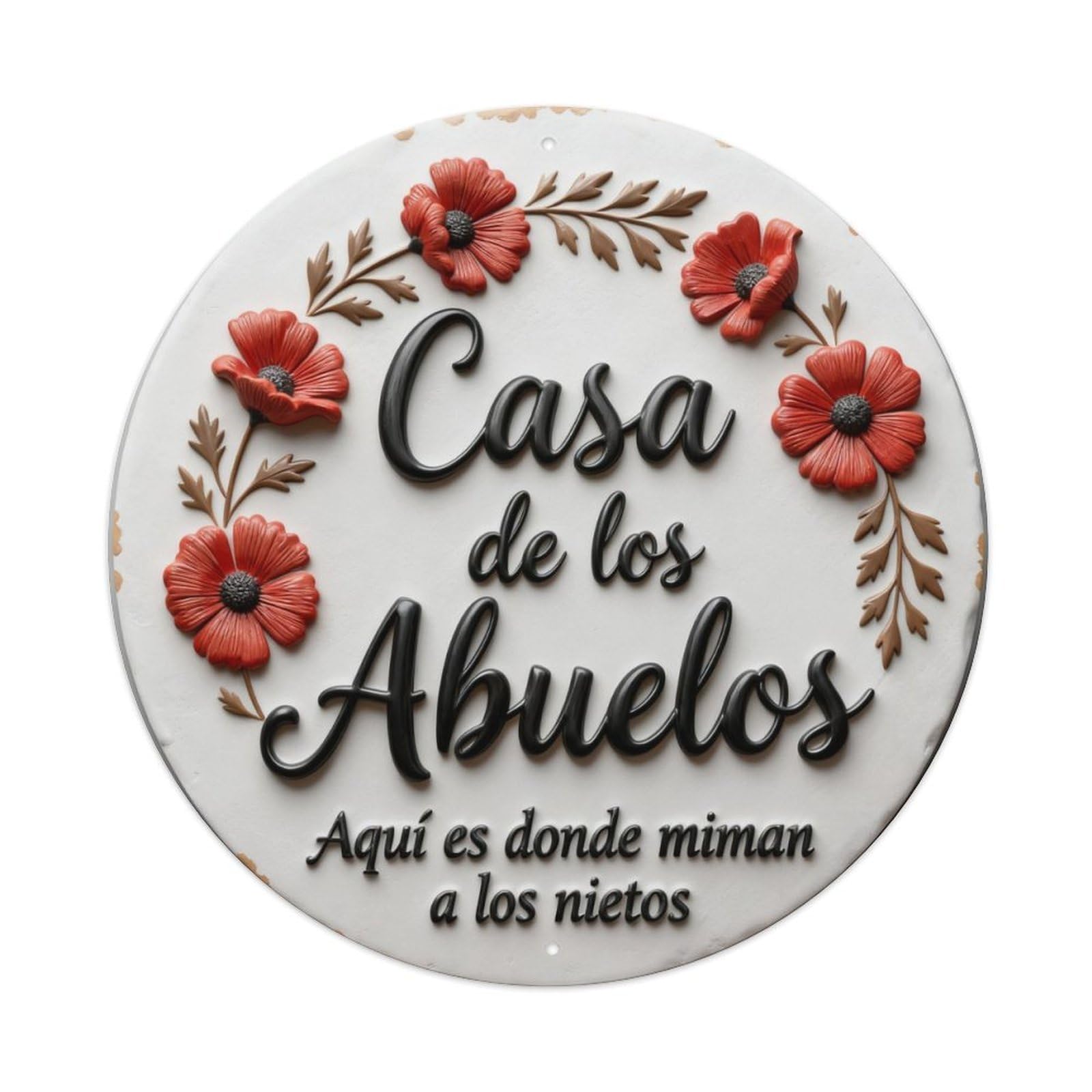 Grandparents' House Here Is Where The Grandchildren Are Pampered Round Metal Tin Sign Vintage Wall Decor, Bar Garage Cafe Kitchen Home Wall Art Poster 8x8inches