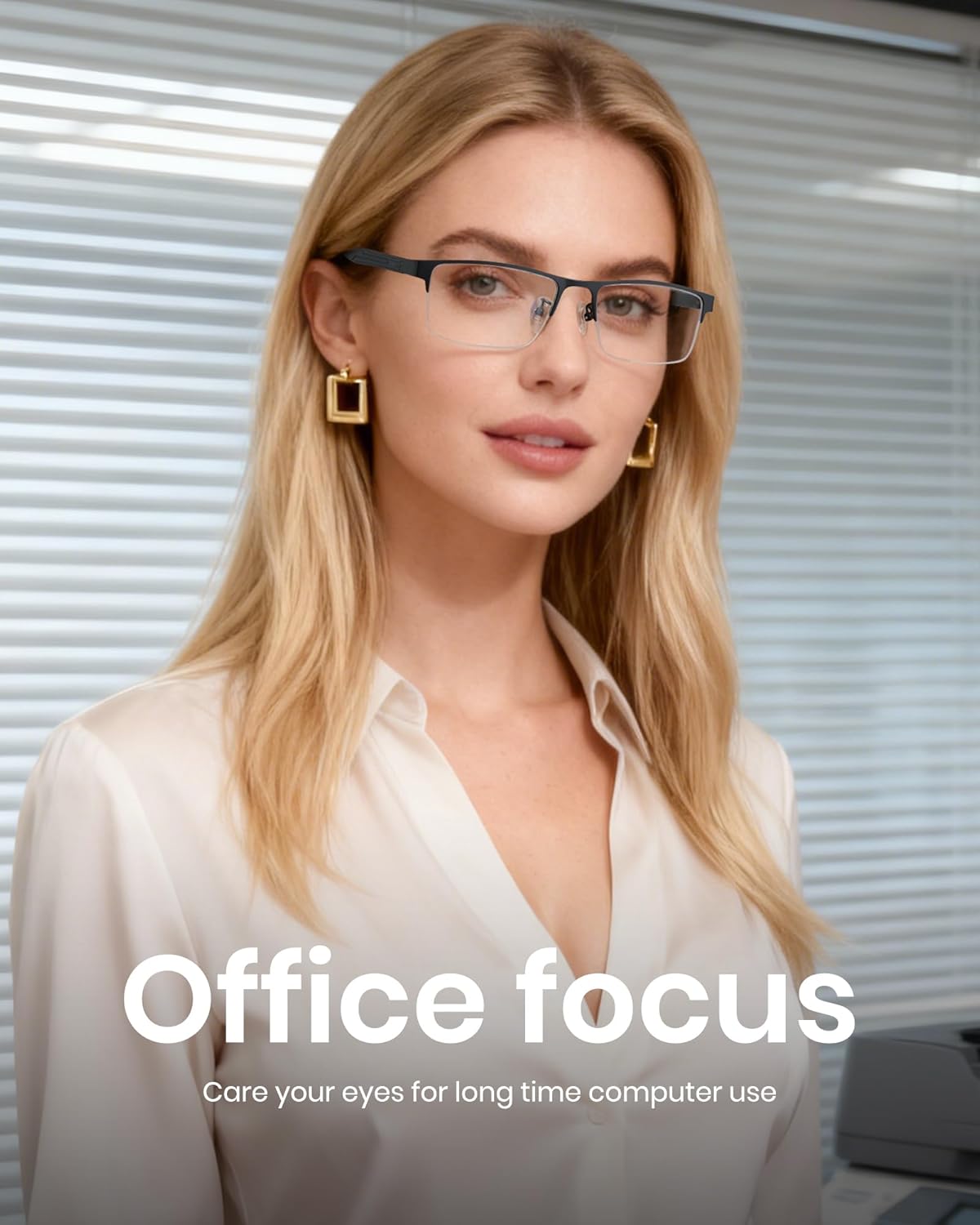 Cyxus Blue Light Blocking Glasses for Men Woman Semi Rim Computer Gaming Office Study Eyeglasses with UV Protection 8001 - Image 4