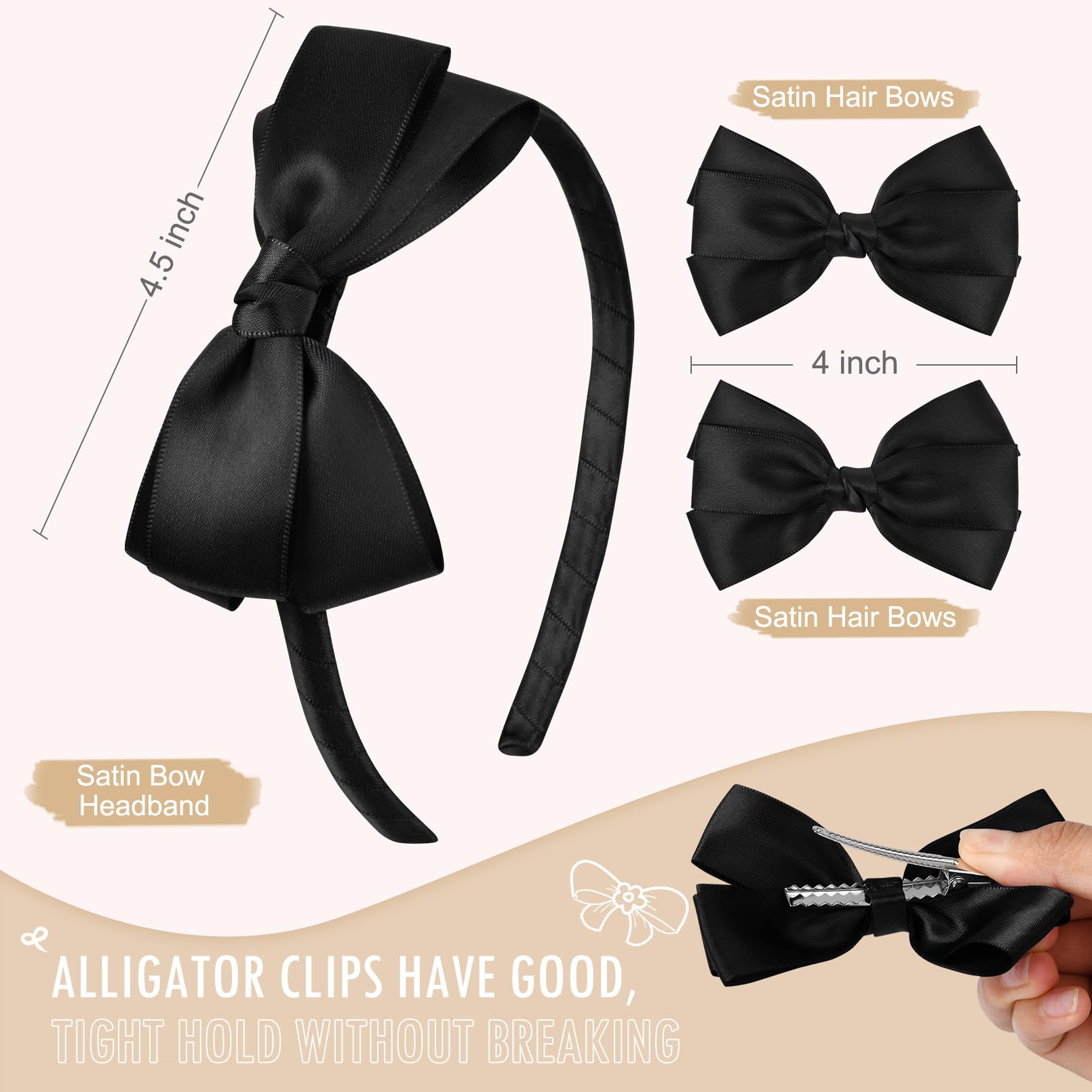 Kate Spade X Target Black Satin Bow Hair Accessory wonen or girls Kate Spade Hair Accessories for Women Deals - New and used  main image 2