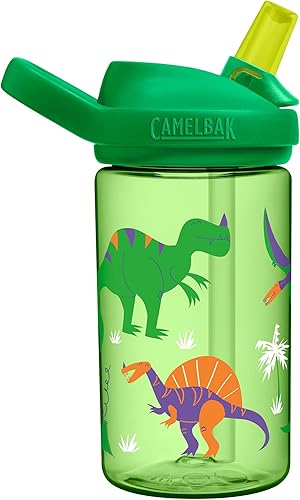 Miniatura 107 de CamelBak Eddy+ Kids Bite Valve Straw Tritan Renew Water Bottle Animales de la selva,Bandidos de aviones,Chef Dino,Mariposas de bloque