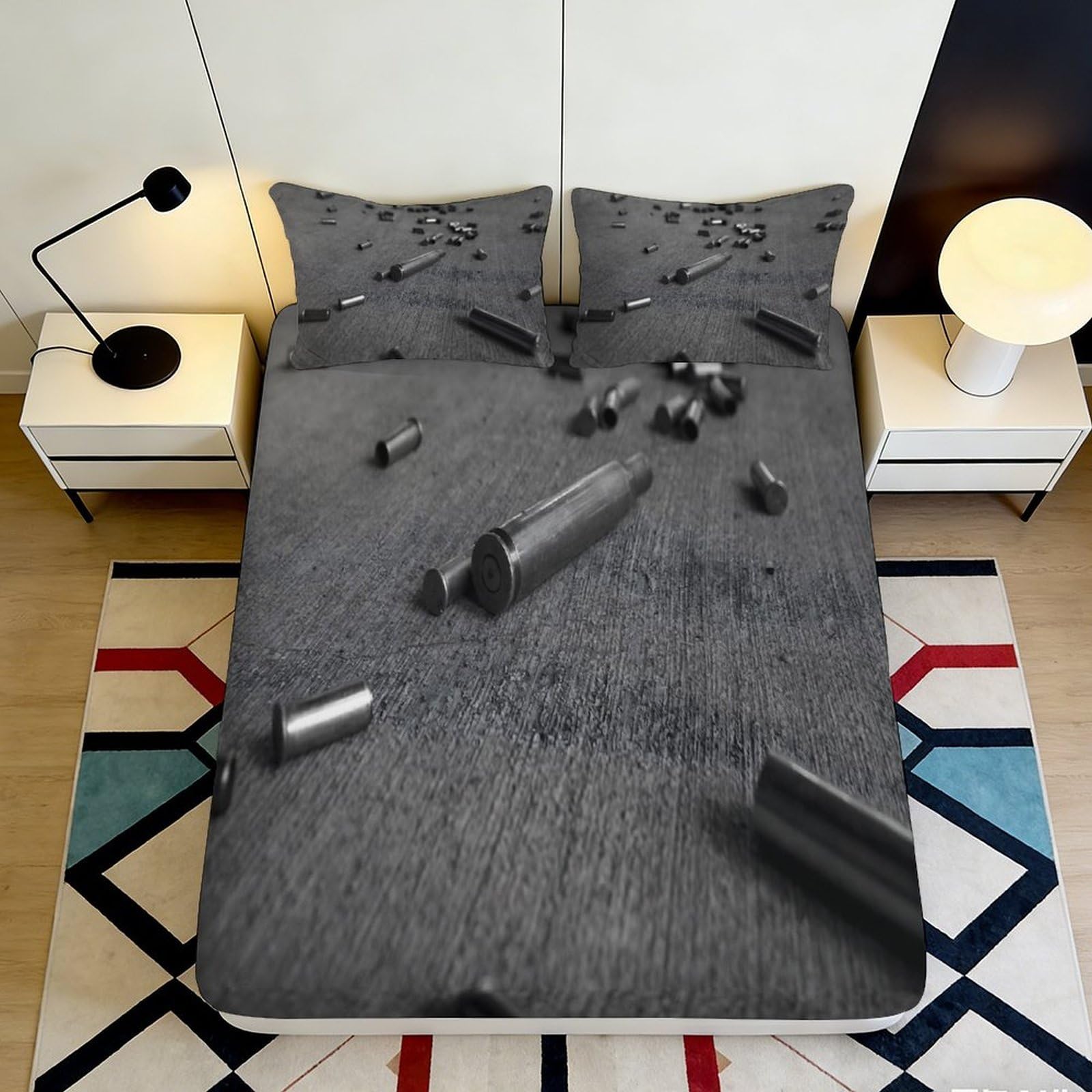 3D Printed Abstract Geometric Fitted Sheet Microfiber Soft Breathable Monochrome 3D Block Mattress Cover for Bedroom Dorm Decoration 90x200x25cm