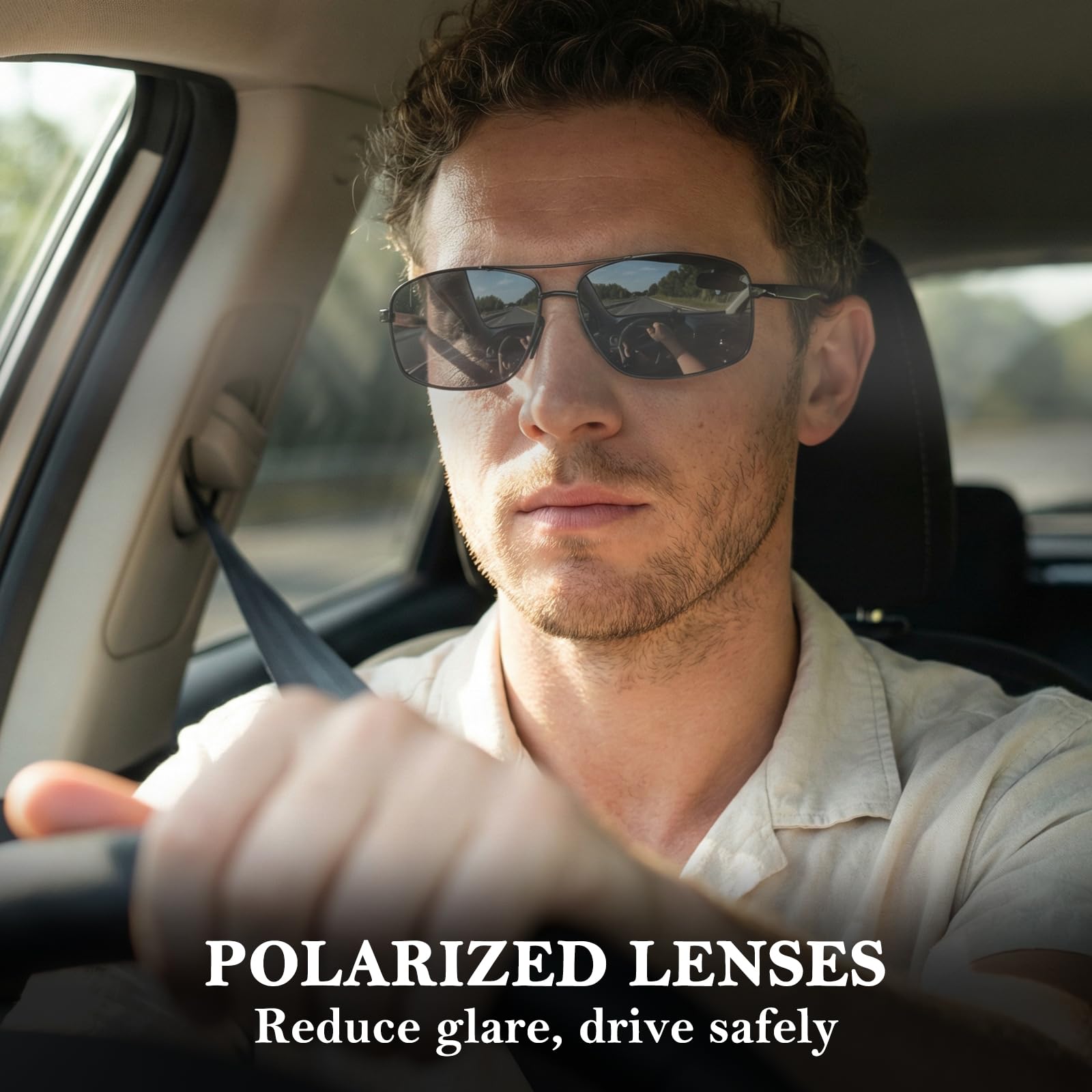Myiaur Selbsttönend Sonnenbrille Herren Photochrome Polarisierte UV400 | Klassische Rechteckbrille, für Autofahren, Angeln & Outdoor
