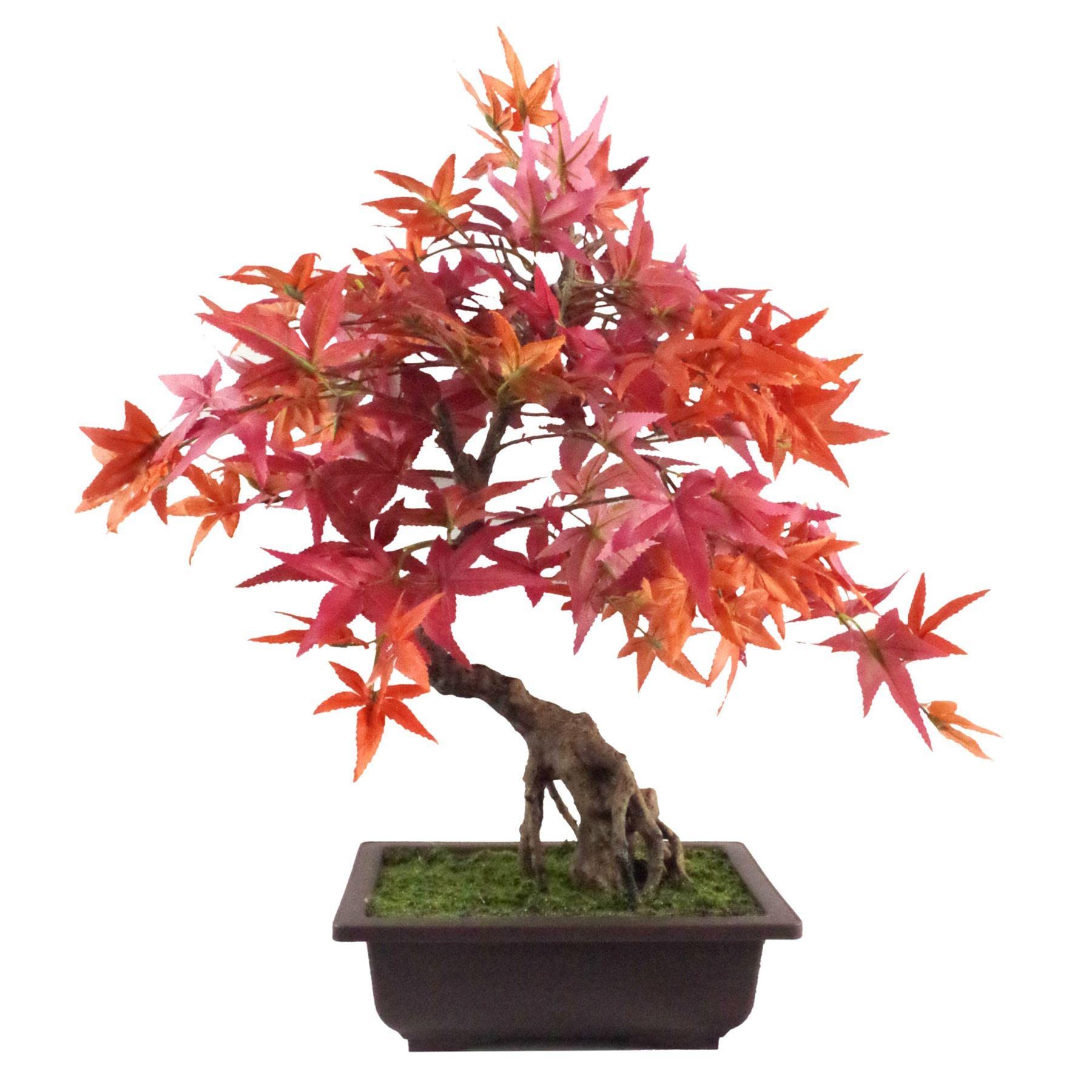 Leaf Red Maple Bonsai Artificial Tree 50cm