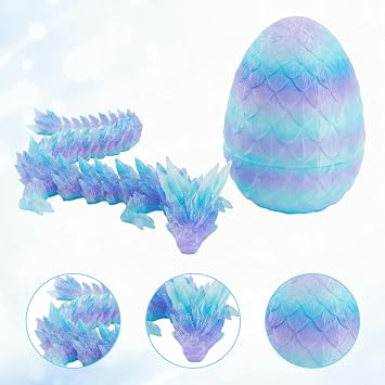 Dragon Egg, 3D Dragon, Articulated Toys Removable Mystery Fidget Toy Home Office Decor Executive Desk Easter Toys, Glow in The Dark Eggs Dragons