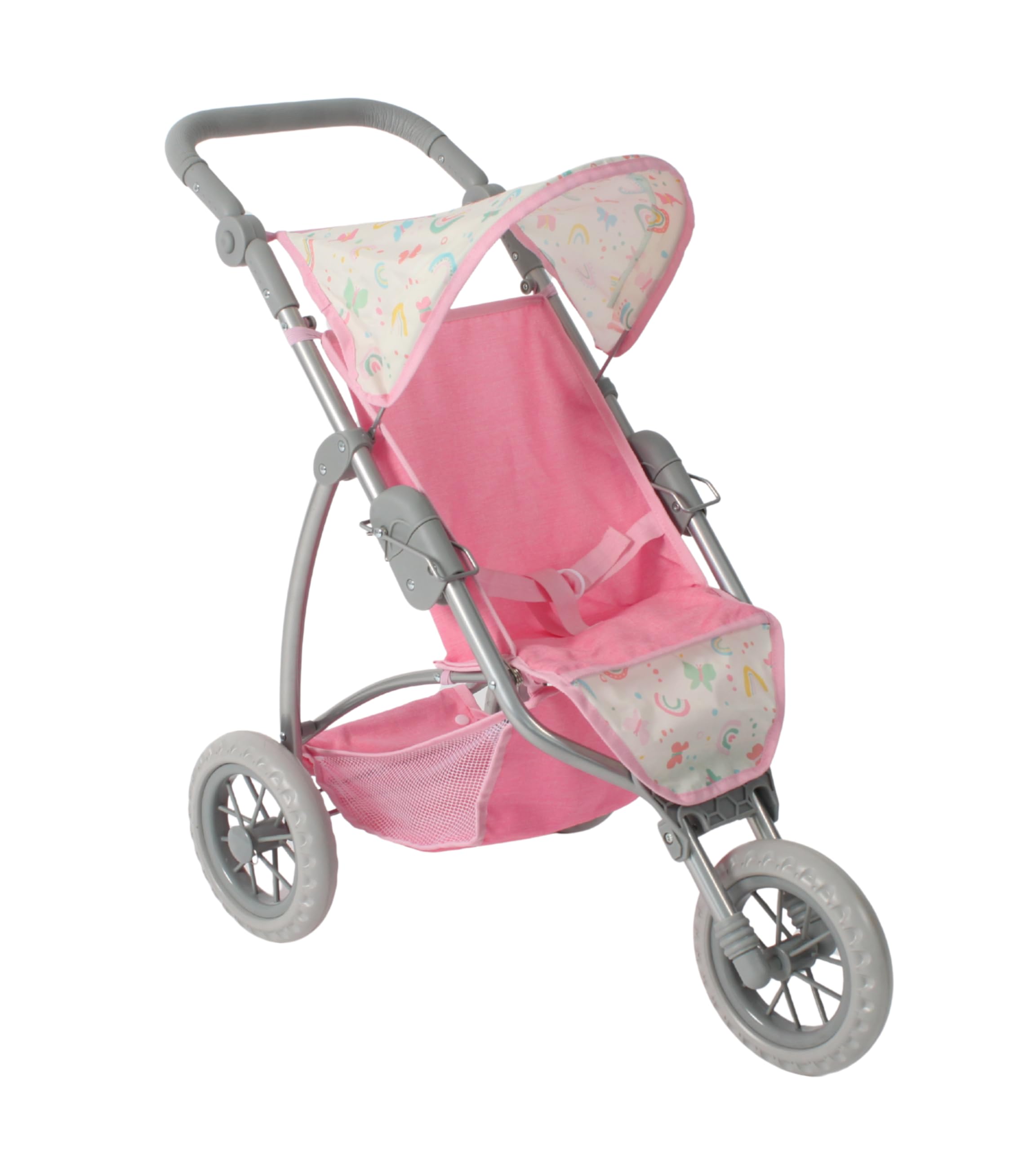 Bayer Chic 2000 - Cochecito de muñecas Leon, Jogging Buggy para niños de 4 a 8 años, Mariposas, Color Rosa