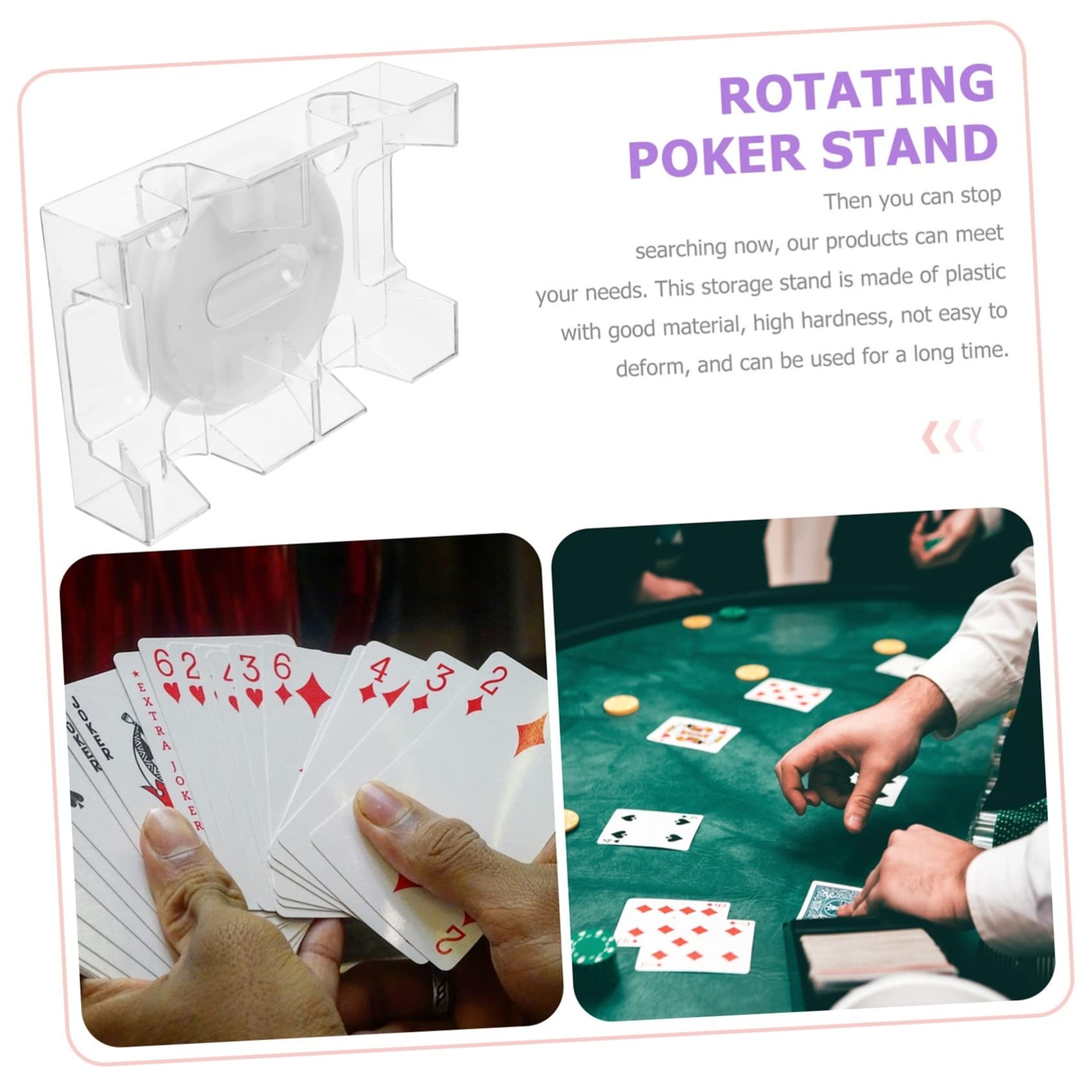 BESPORTBLE Dual Deck Card Holder Tray Rotary Design for Plastic Stand with Smooth Surface for Poker Games and Family Gatherings