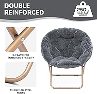 Vista 7 de Magshion Silla platillo para adultos, cómoda silla de sala de estar para dormitorio, esquina, dormitorio, apartamento, asiento circular esponjoso