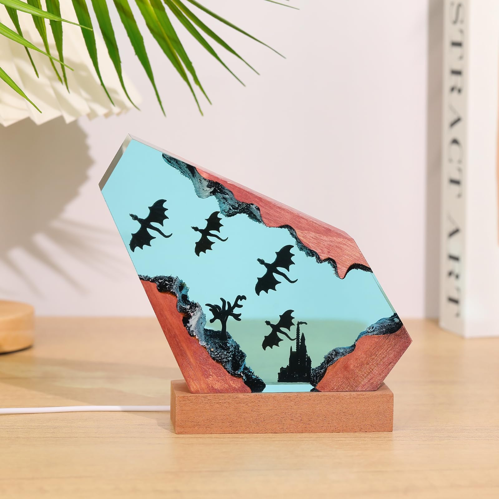 Epoxy Resin Dragon Light Lamp