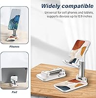 Vista 4 de Soporte de teléfono plegable para escritorio - Soporte de teléfono celular de ángulo ajustable para iPhone, Samsung y otros teléfonos inteligentes