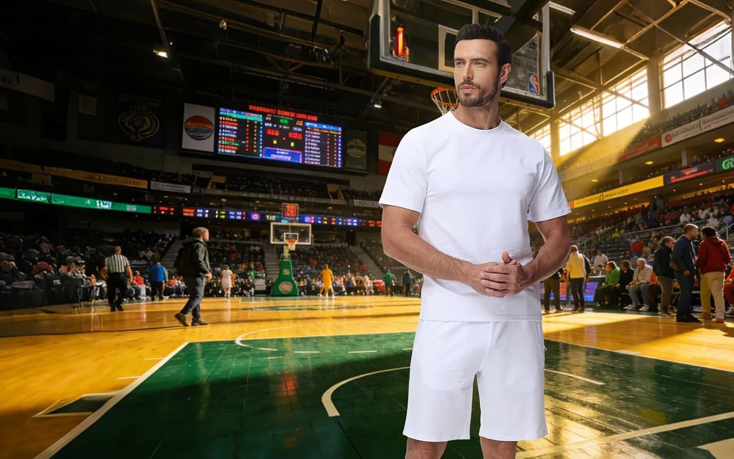 QPNGRP Men's Outfits Zipper Pocket Shorts and T-Shirt 2 Piece Set Sweatsuit - Image 6