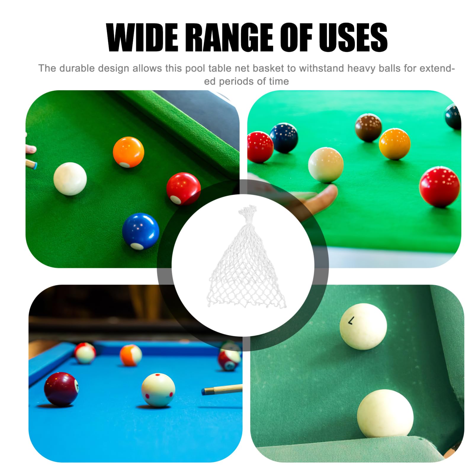 Toyvian 6pcs Billiard Net Bag Pool Table Snooker Ball Racks Billiards Accessories Pockets for Billiard Round Table Mesh Bag Mesa Rack Billiard Rack Billiards Net Nets White Cotton