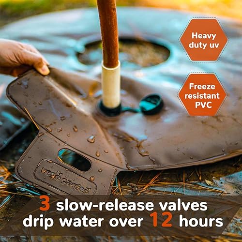 Miniatura 3 de Vego garden Bolsa de riego de árboles de 16 galones, bolsa de agua de PVC extremadamente resistente para árboles y arbustos, sistema básico de agua