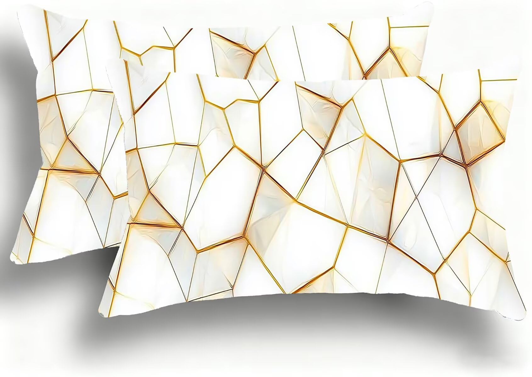 Taies d'oreiller décoratives 30x60 en velours blanc doux avec zip invisible