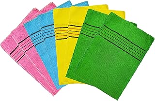 8 Pieces Korean Exfoliating Mitt Dual-Sided Exfoliating Cloth Korean Exfoliating Cloth Italy Towel for Removing Skin Callus Acne Breakout Clean Dry Skin Pores Cell(4 colors)