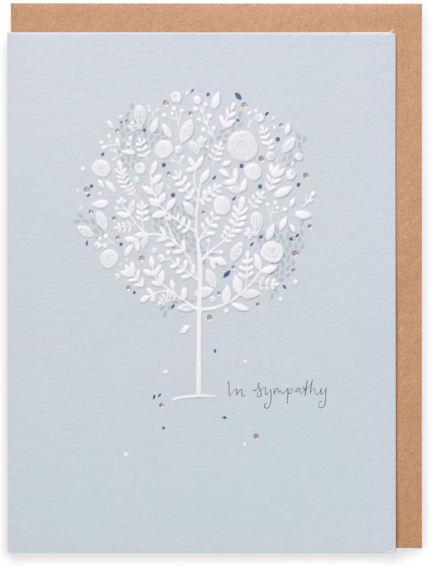 UK Greetings | In Sympathy Card | Condolences/Bereavement | Her/Him | Blue Design | With Envelope | 123 x 163 mm
