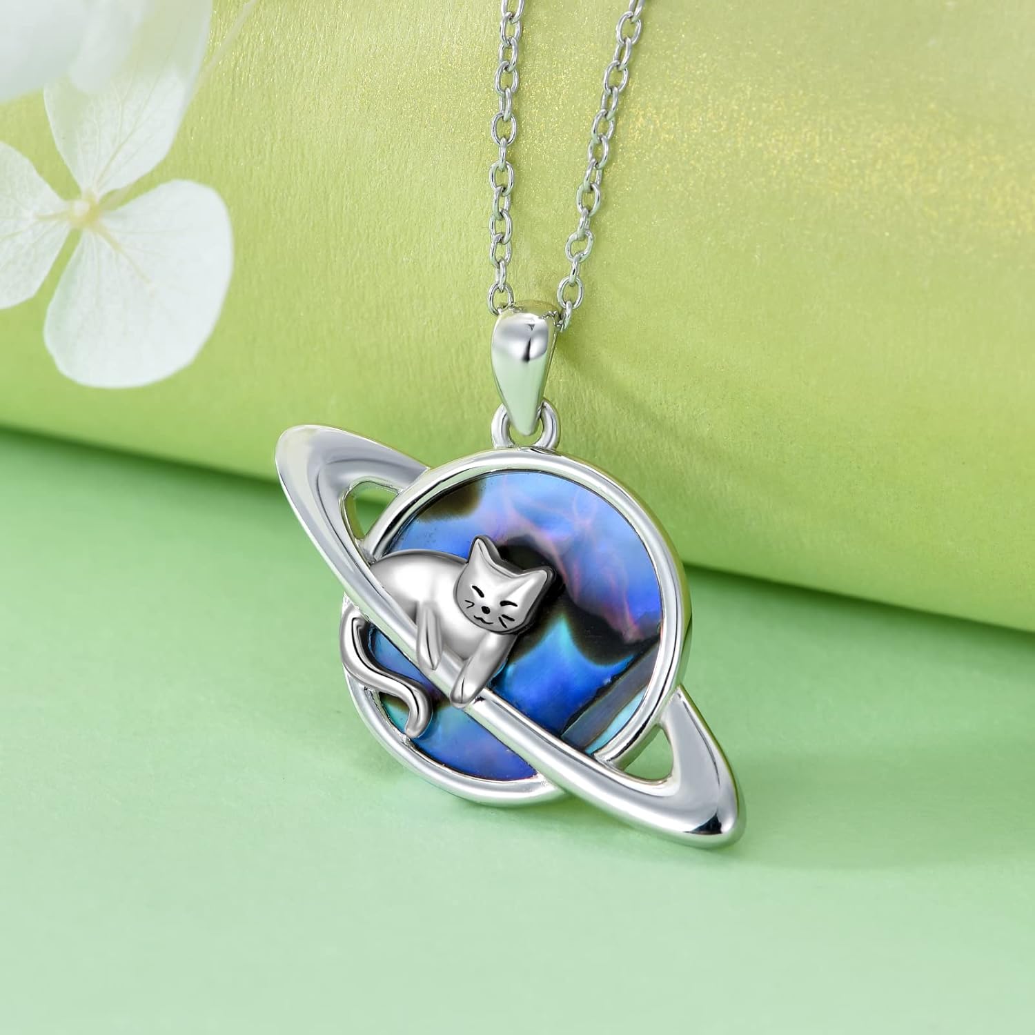 Proess Sterling Silver Planet/Celtic/Music Note/Cat/Strawberry Sterling Pendant Necklace Gifts for Women, Men, Cat Lovers