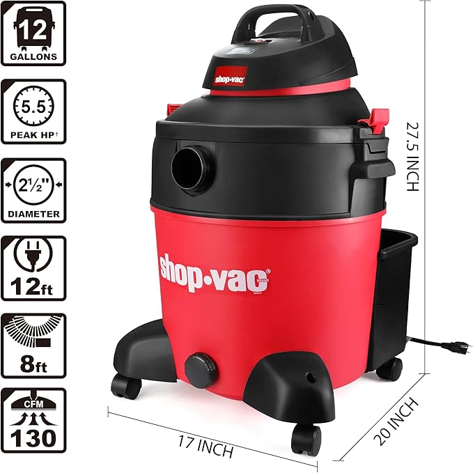 Aspiradora Tambor 12 Gal 5.5 HP Húmedo/Seco miniatura 3