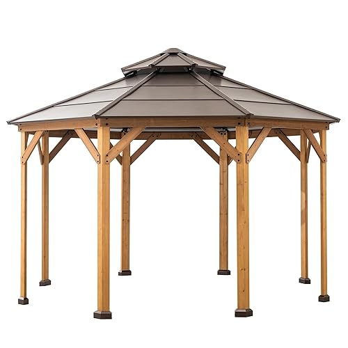 Sunjoy Ion Collection 13 x 13 ft. Cedar Framed Octagon