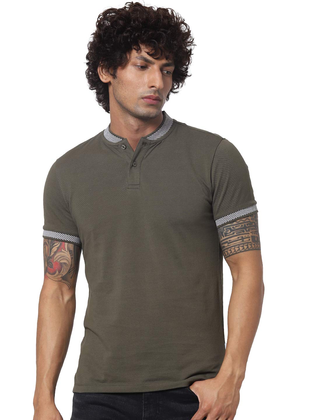 JACK & JONES Men's Slim T-Shirt (234129702_Olive Night S)