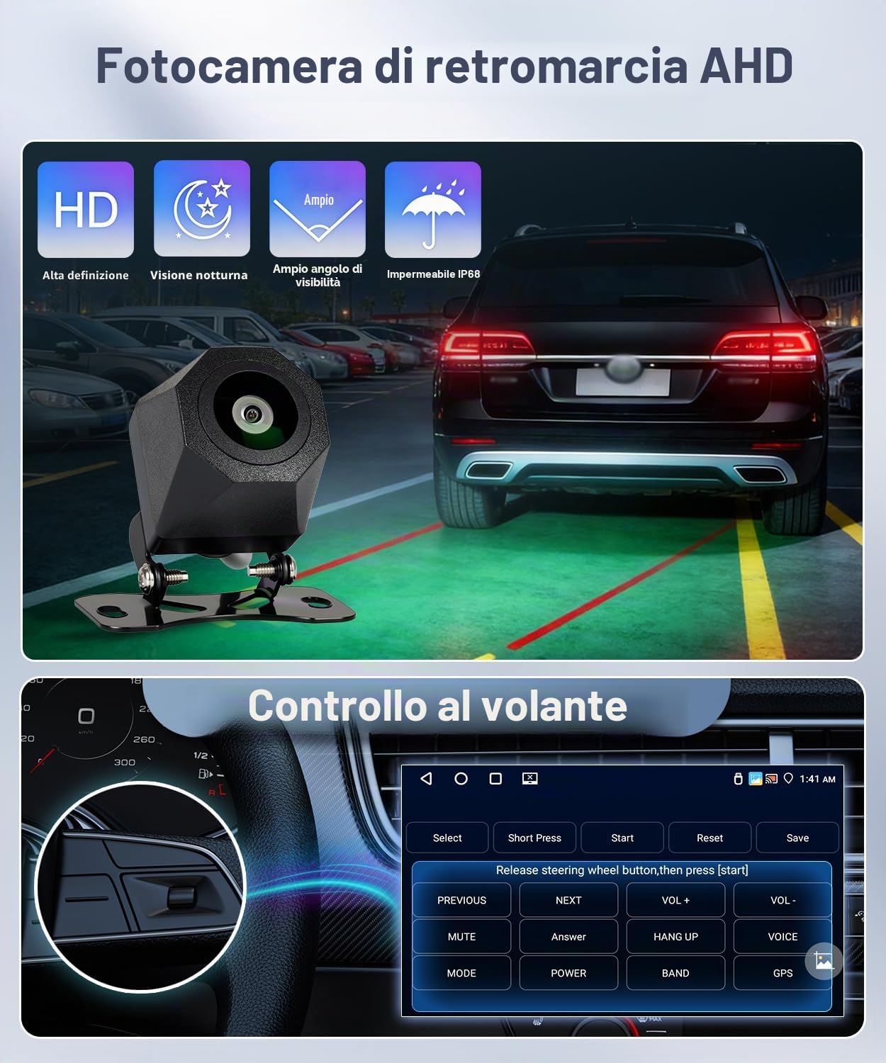 4GB+64GB Carplay Autoradio per Fiat Punto 2012-2016 - Wireless Android Auto Car Stereo Schermo con GPS Navigation WiFi Bluetooth RDS/FM Radio SWC USB Mirror Link Canbus & Telecamera