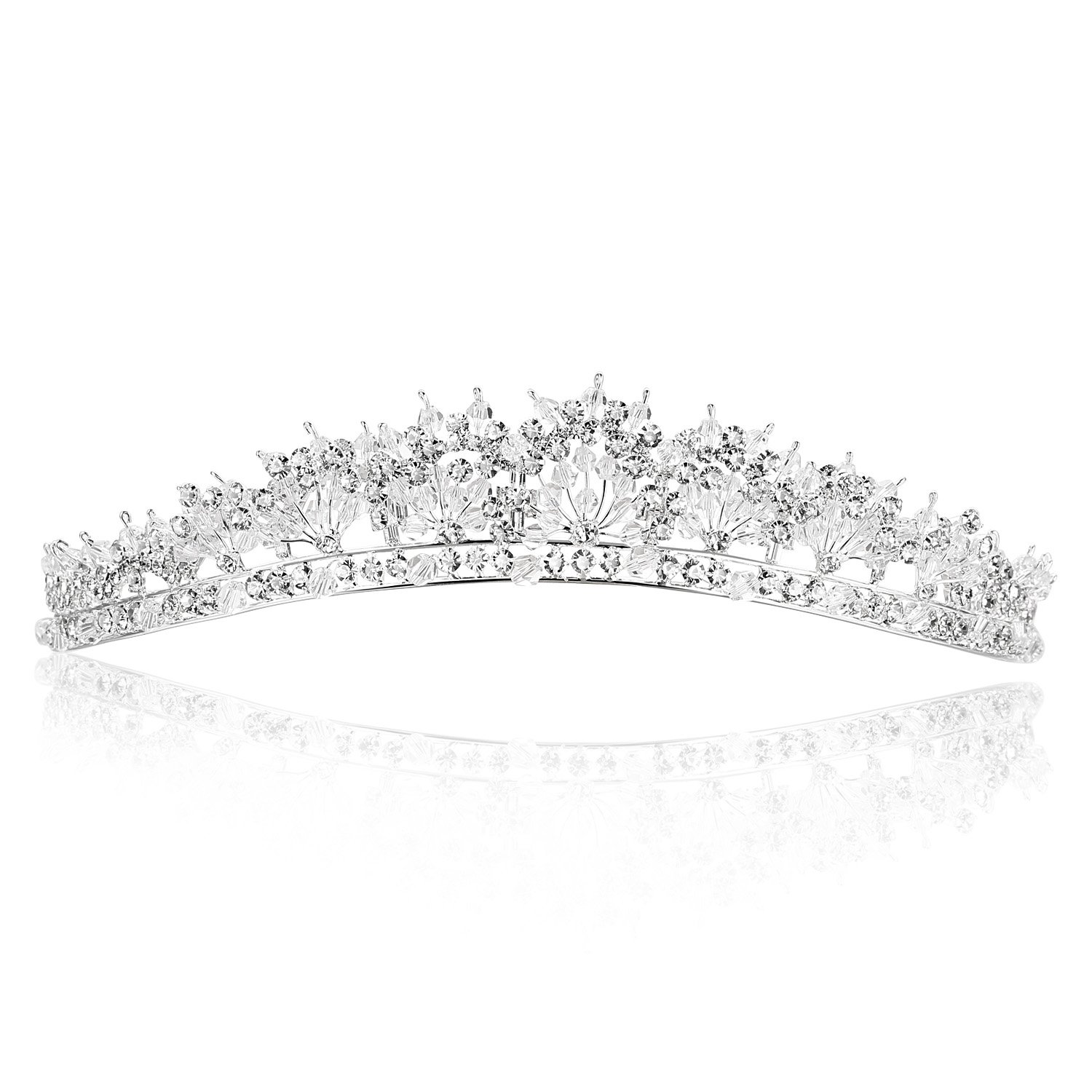 Stunning Bridal Rhinestone Crystal Flower Wedding Tiara