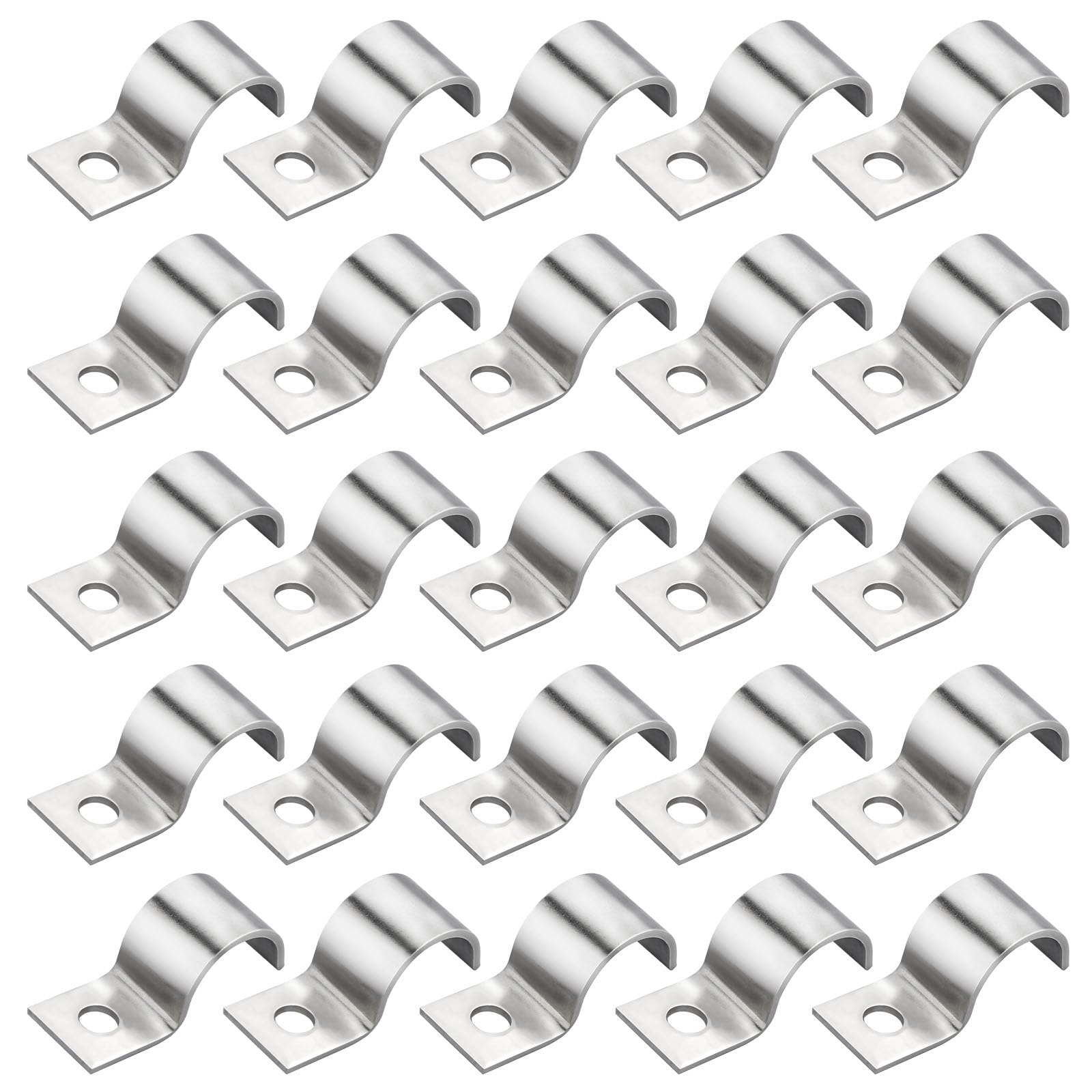 30 Pièces Fixation Grillage Rigide Sur Mur Ø 11 mm, Fixation pour Tube, Attache Grillage Rigide En Acier Inoxydable, Collier De Serrage Inox pour Câble Installation Encastrée (Ø 20 mm)
