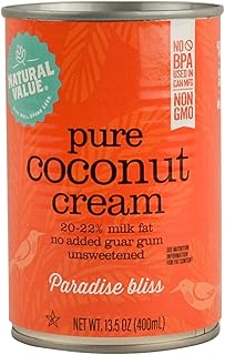Natural Value Pure Coconut Cream, 13.5 Ounce, (Pack of 12)