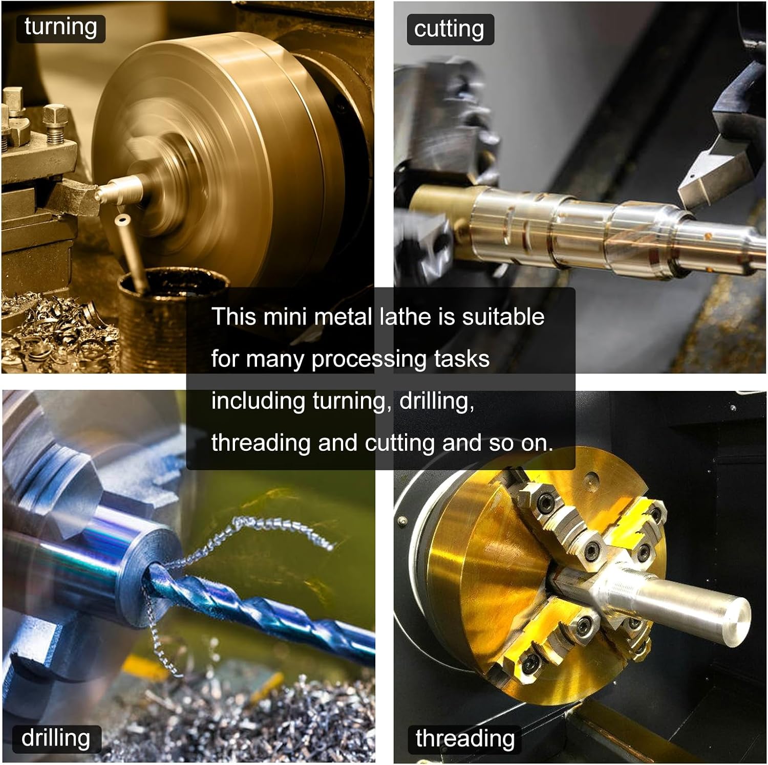 WM210V Mini Metal Lathe Metric Precision Metal Bench Lathe Metalworking Lathe Bench Metal Milling Machine Miniature Lathe Milling Machine 900W 110V