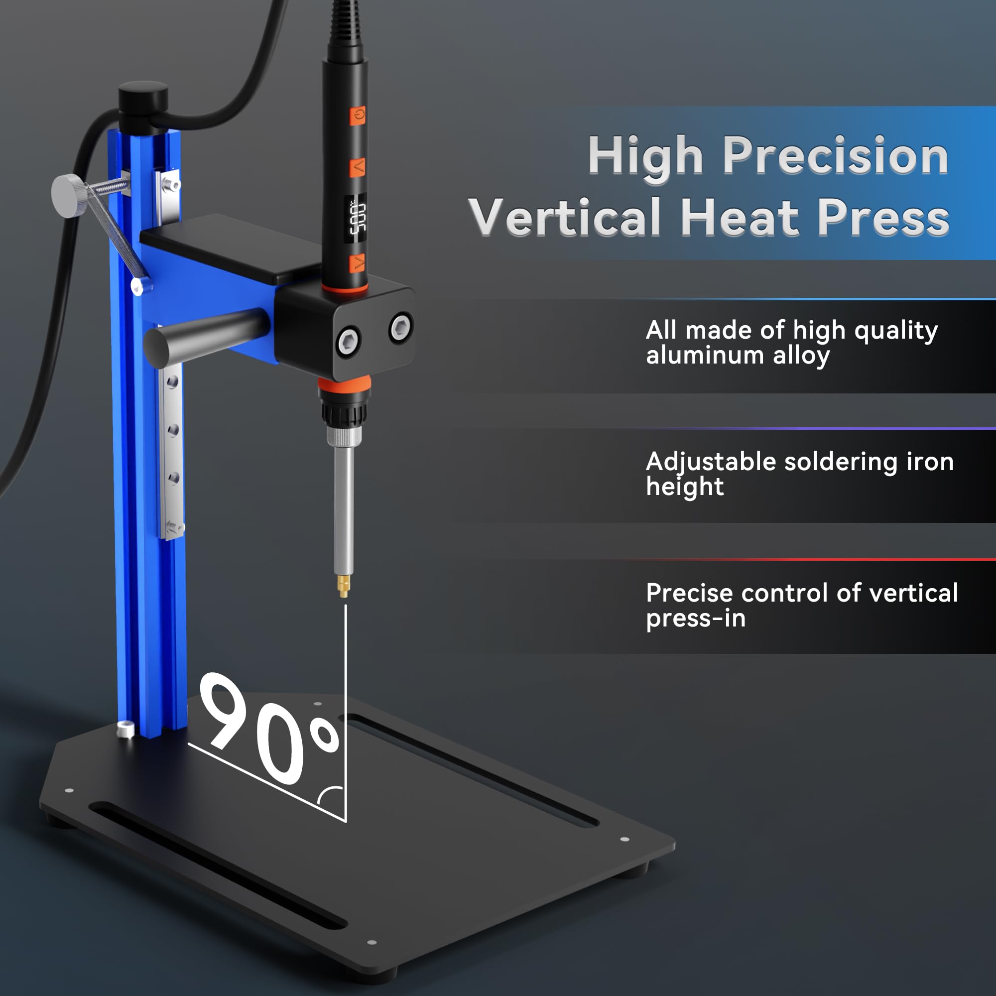 Vertical Heat Set Tool - 90W Soldering Iron & Threaded Inserts -2 Vertical Heat Set Tool - 90W Soldering Iron & Threaded Inserts -2