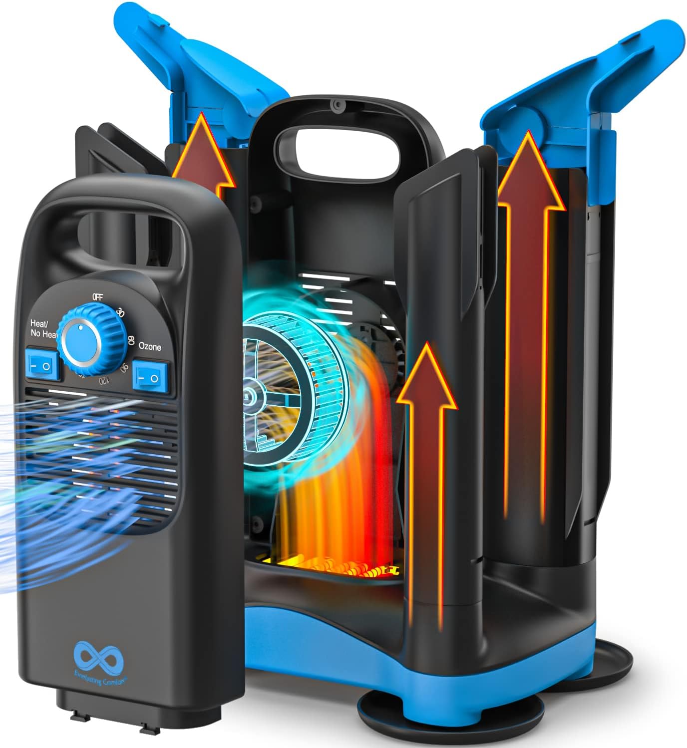 Everlasting Comfort Heavy Duty Boot Dryer and Deodorizer - Hybrid Forced Air Speed Drying System Dries Shoes, Gloves, Hats Overnight and Ready by Morning - Whisper Quiet Boot Dryer for Work Boots