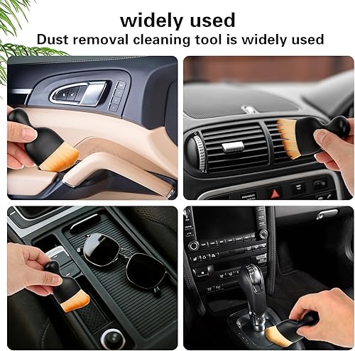 Miniatura 6 de cobee Cepillo suave de limpieza interior de automóvil, sin arañazos, cepillo de limpieza de coche con cerdas suaves, cepillo para detallar el
