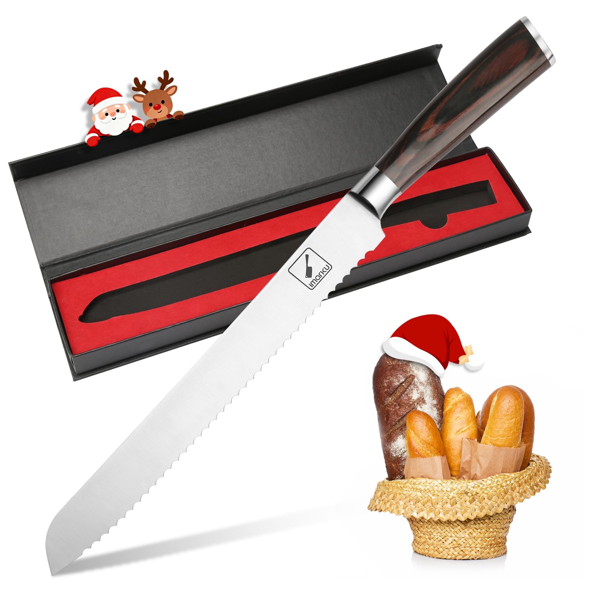 imarku Bread Knife,10-Inch Pro serrated knife, High Carbon Stainless Steel Cake Knife