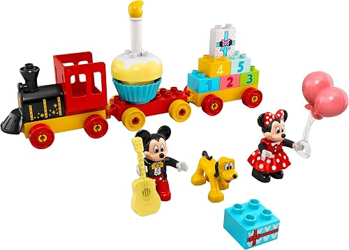LEGO Duplo Disney Le Train d’Anniversaire de Mickey et Minnie - Jouet Train pour Fille ou Garçon dès 2 Ans - Jouet Éducatif pour Enfants en Bas Âge - Briques de Chiffres & 3 Figurines - Cadeau 10941 - 9