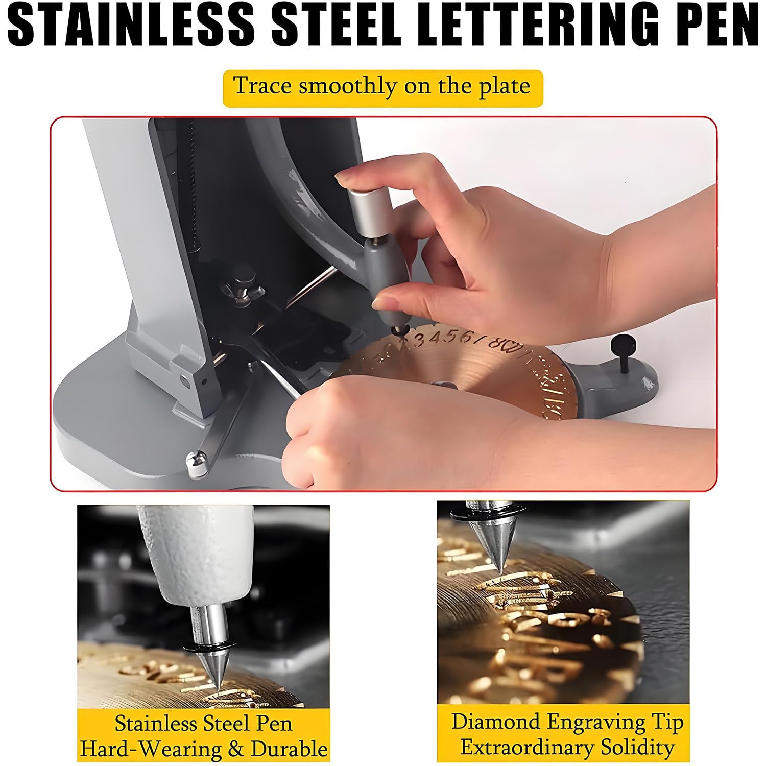 Graveur d'anneaux pour bijoux, machine à cadran double face avec tampon standard pour gravure intérieure, parfait pour les accessoires et cadeaux personnalisés