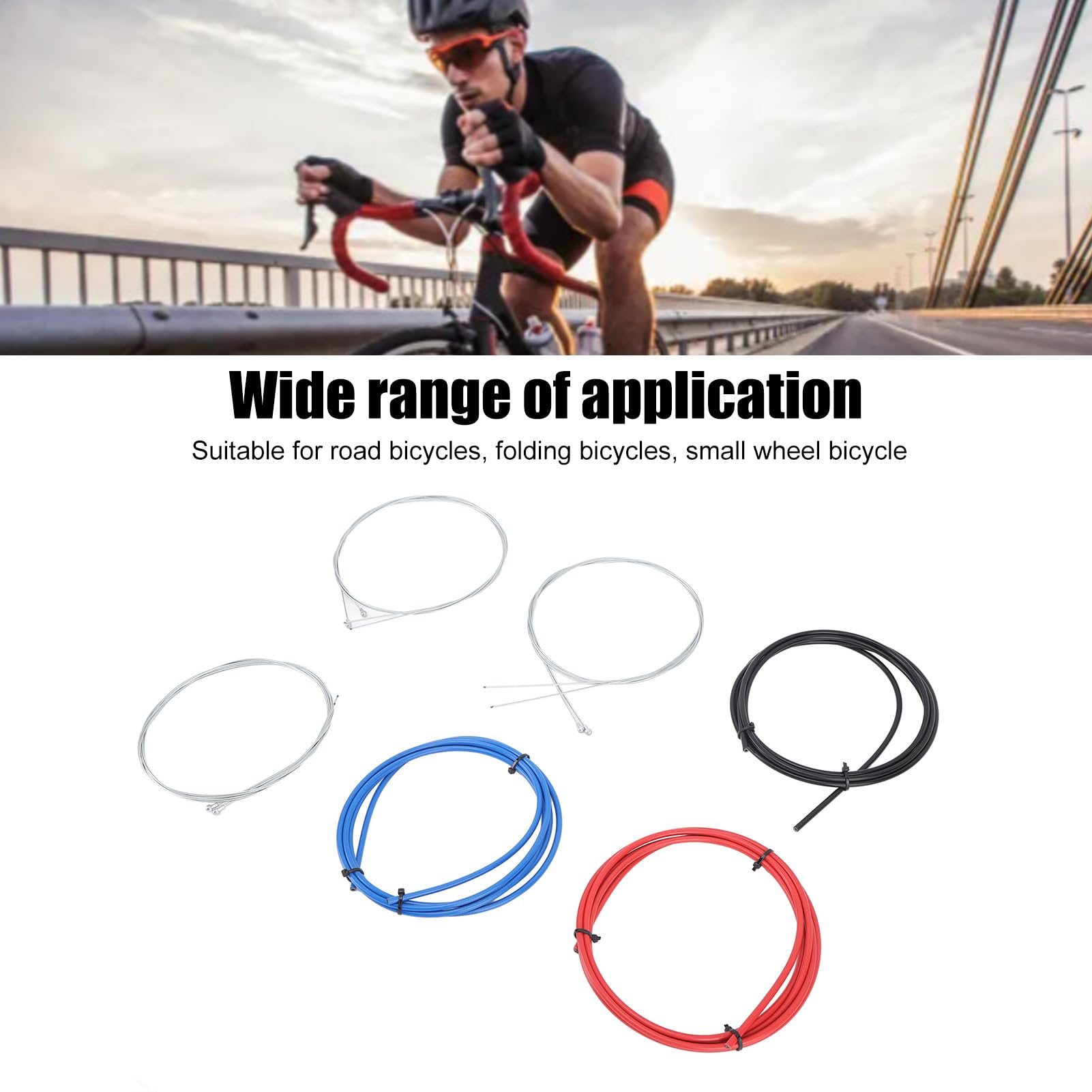Kit De Câbles De Frein Pour Vélo Renopfect – Longueur 2 M, Gaine PVC, Noyau Galvanisé, Pour Route, VTT Et Vélos Pliants