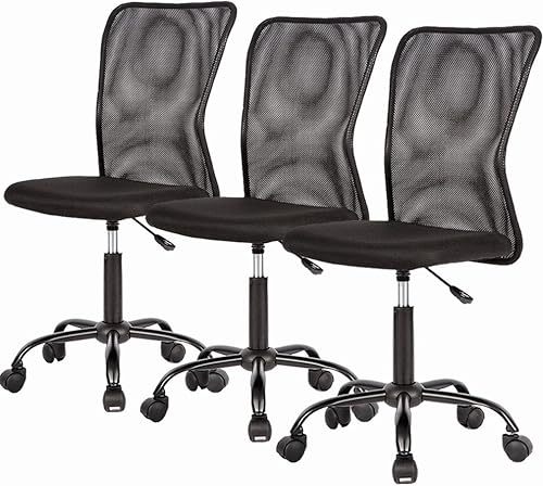 Silla de oficina de malla negra 3PC