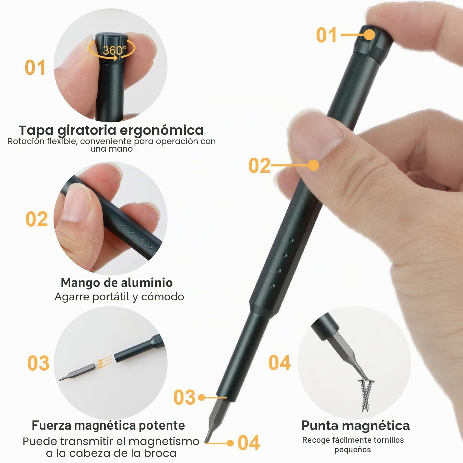 Juego de minidestornilladores de precisión, 46 en 1, puntas de destornillador, multifunción, kit de herramientas de reparación para electrónica, ordenador, gafas, teléfono, reloj
