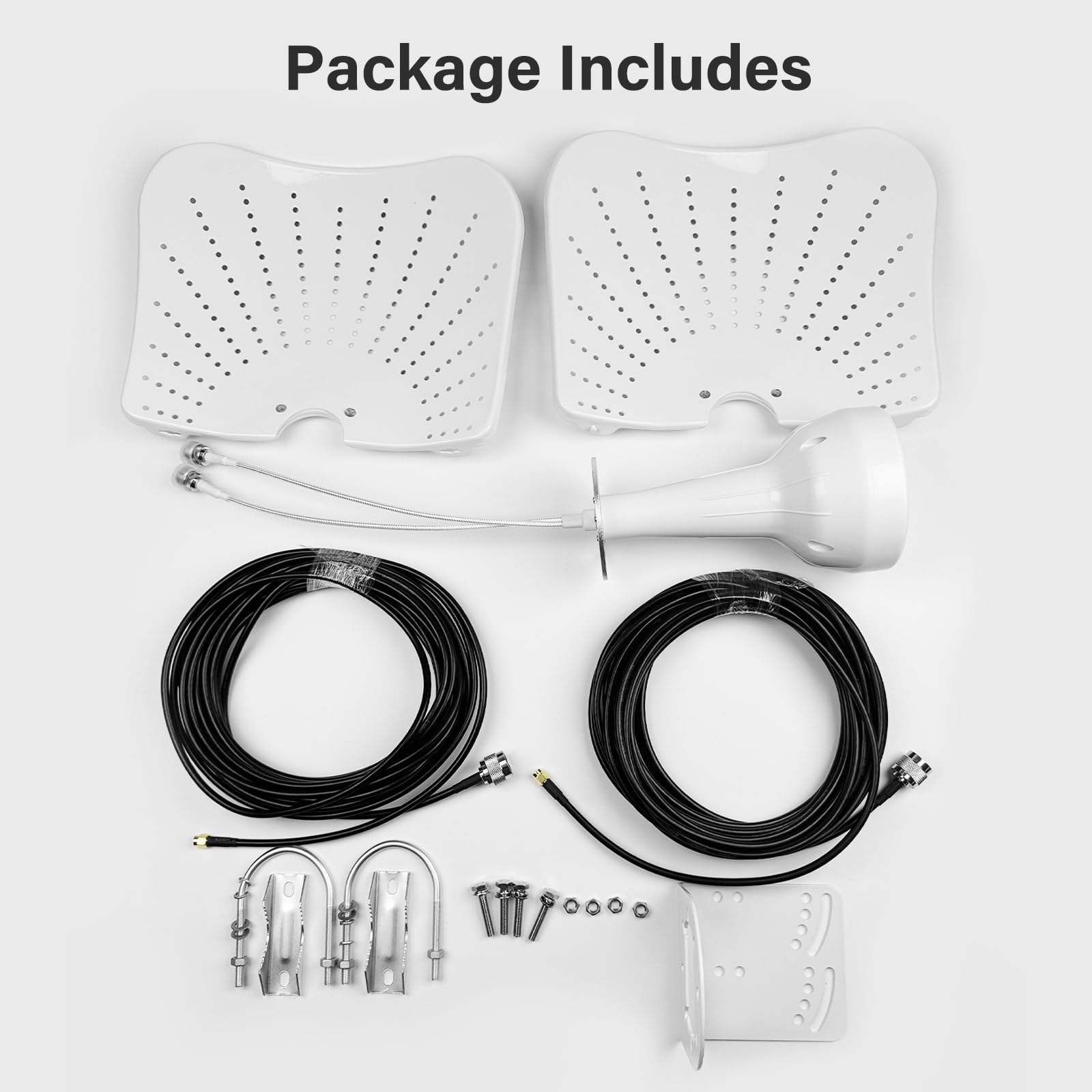 Antenna 5G 4G LTE Esterna Doppia polarizzazione, wifi 600-6000MHz Guadagno fino 22 DBI Compatibile Direzionale Router Antenna MIMO SMA / 2 x TS9 Antenne, Cavo 2x10M