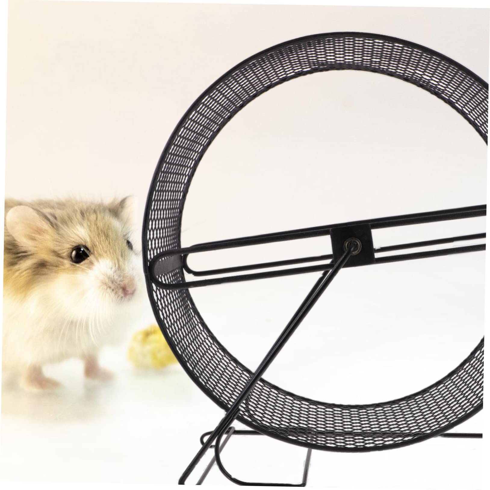 Happyyami Roue Silencieuse Noir en Fer Hamster et Jouet D’Exercice pour Course Sûre et Silencieuse pour Hamsters Hérissons pour Petits Animaux