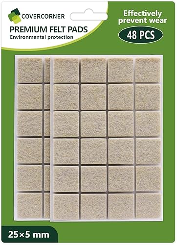 Vista 75 de Almohadillas de fieltro para muebles de madera dura, 68 unidades, almohadillas de muebles, protectores de suelo para pisos de madera dura