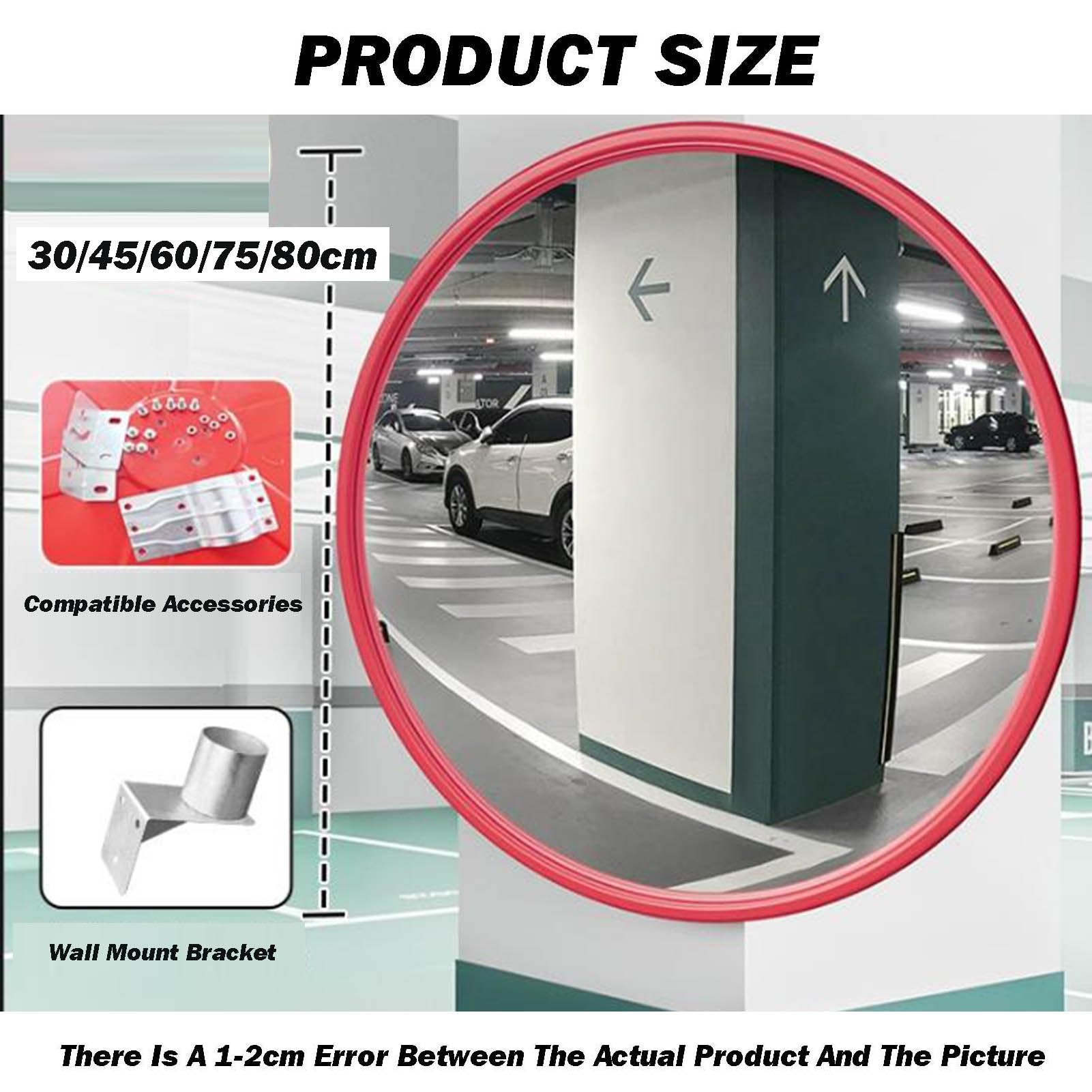 Specchio Convesso Di Sicurezza, Angolo Cieco Rotondo For Vialetti | HD Grandangolare, Ideale For Garage E Parcheggi(30cm)