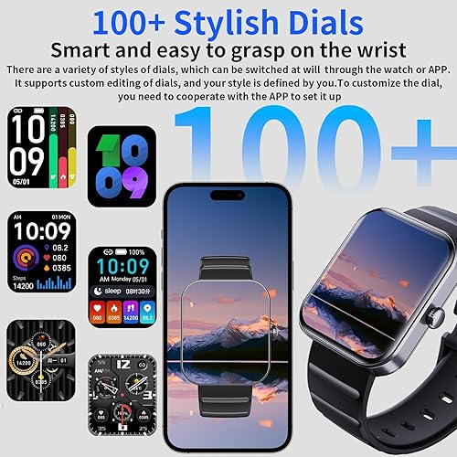 Miniatura 4 de JUGEVI Relojes inteligentes para mujeres y hombres (respuestahacer llamadas) Pantalla HD de 1.91 pulgadas, monitor de sueño, ritmo cardíaco, oxígeno