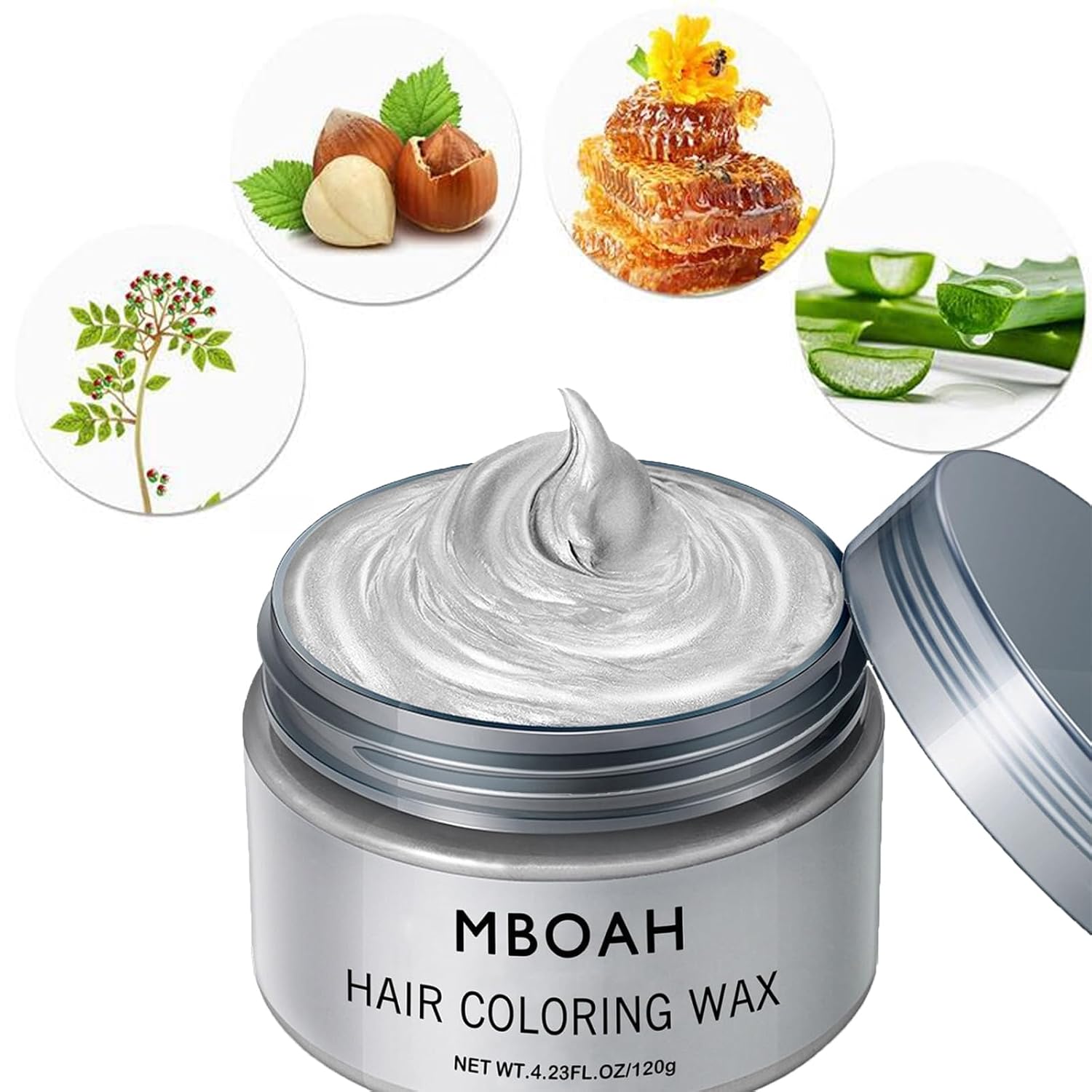 White Temporary Hair Color Wax - Washable Instant Color Hair Dye for Men Women & Kids - All-Day Hold Disposable Hair Styling Clays for Daily, Cosplay, Party, Masquerade, Halloween.etc - 120g - Image 3