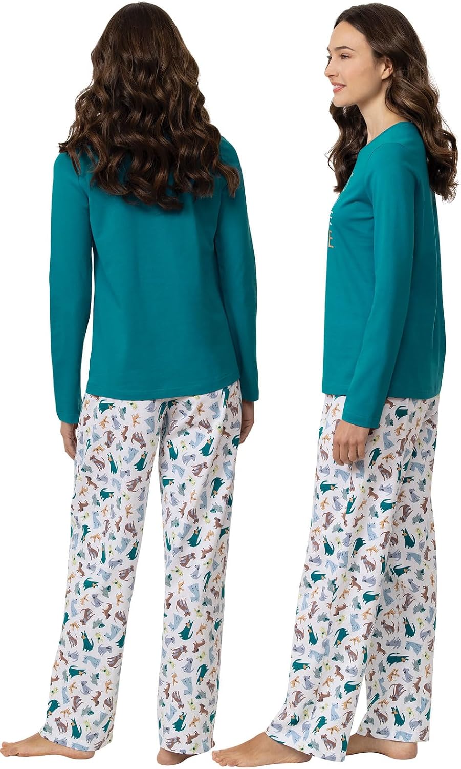 PajamaGram Pajamas for Women - Women's Pajamas, Graphic Top, 100% Cotton - Image 2