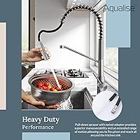 Vista 9 de AQUALISE Grifo de cocina con rociador desplegable – Grifos de cocina de estilo comercial – Acoplamiento magnético de 22.625 pulgadas de alto arco