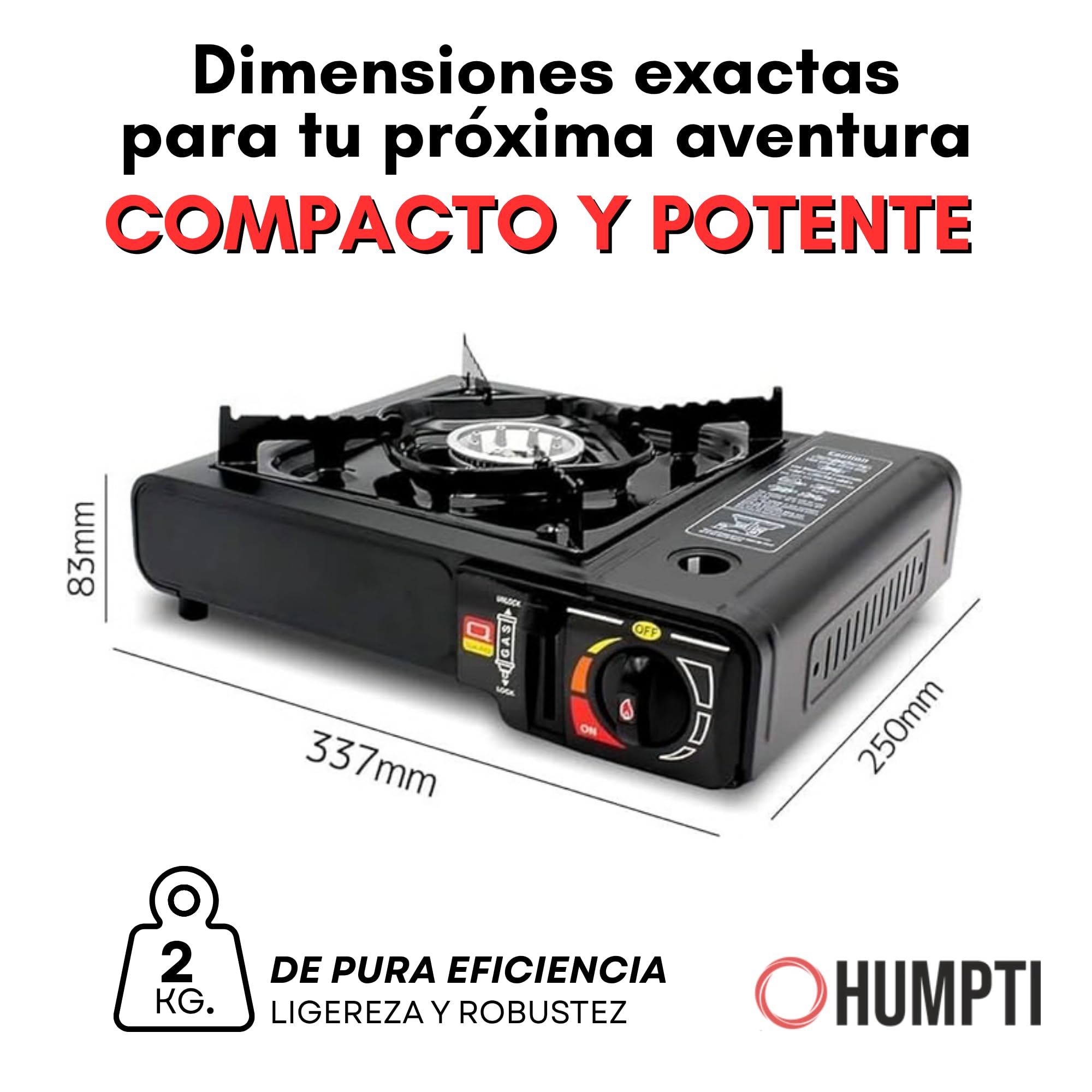 Camping Gas Portatil con adaptador de Bombona + 4 Cartuchos, Pack Hornillo + 4 Cartuchos, Hornillo Camping Gas Portátil, Cocinal, Infernillo, Fogareiro