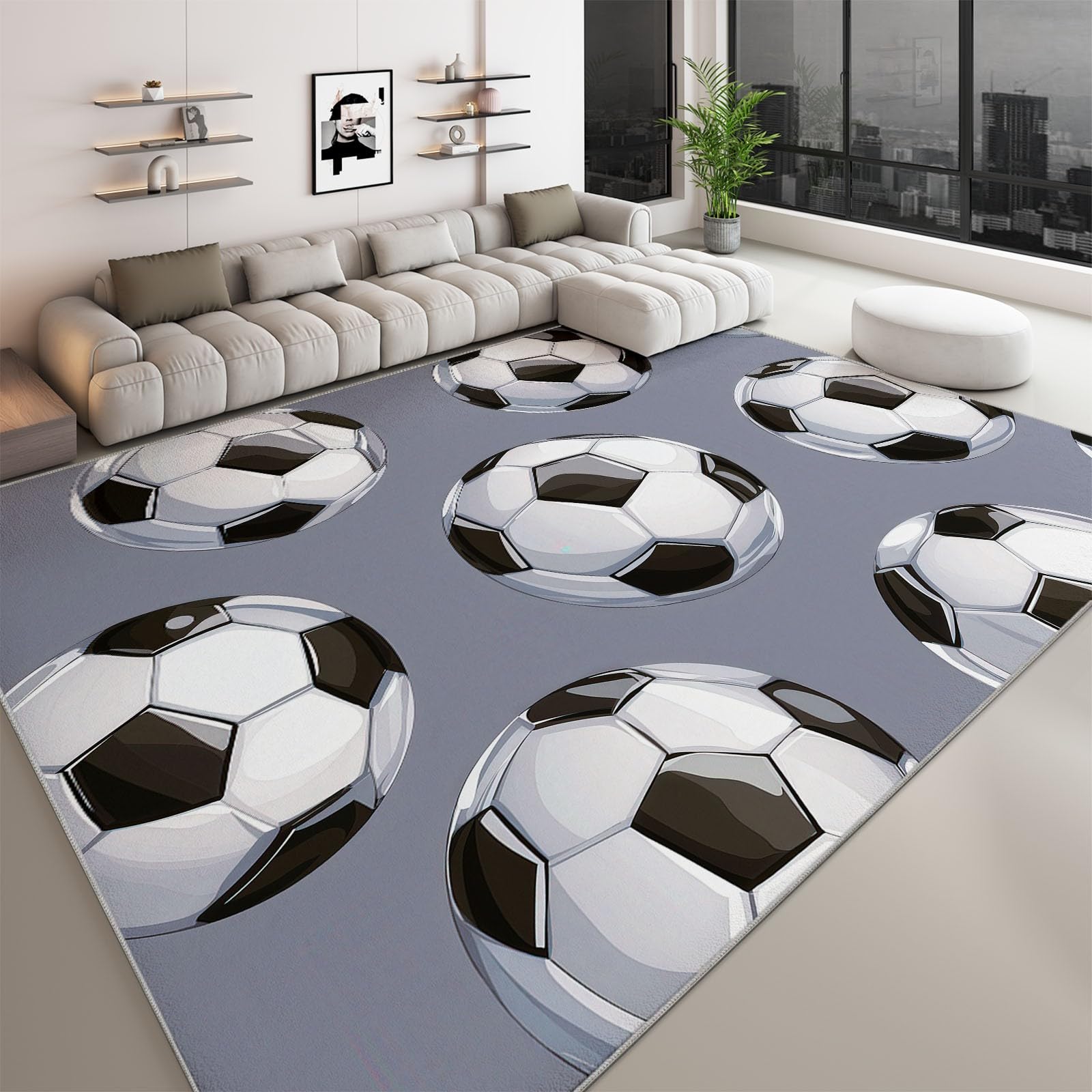 Tapis antidérapant football pour décorer la chambre de garçon